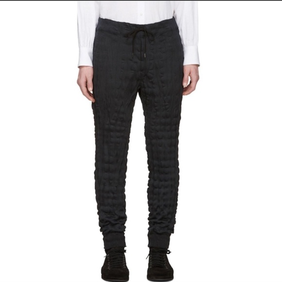 Issey Miyake Crinkled Polyester Drawstring Rib Cuff Joggers 1 - Picture 2 of 8